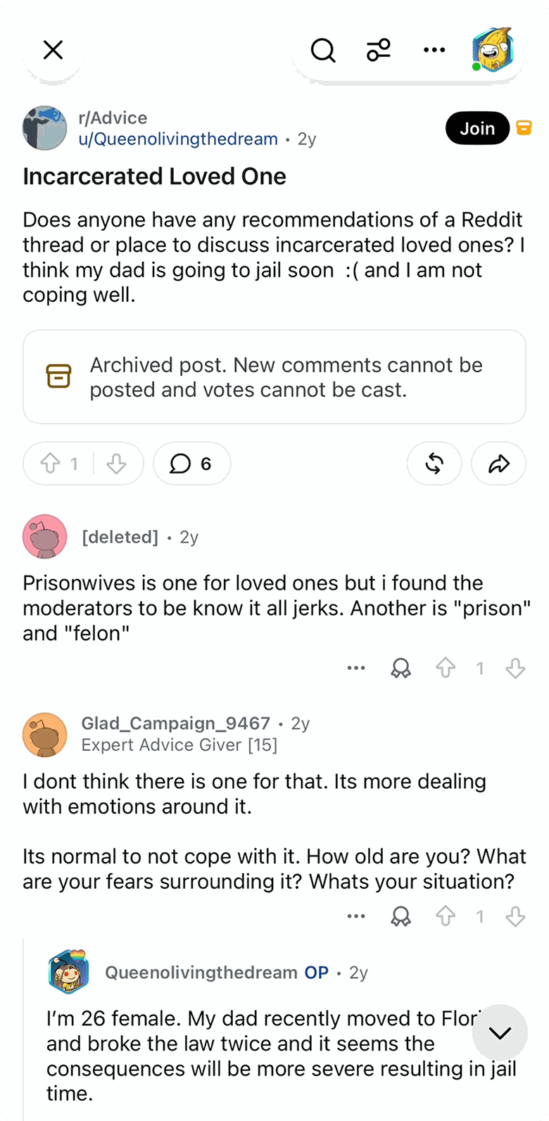 Reddit post detail